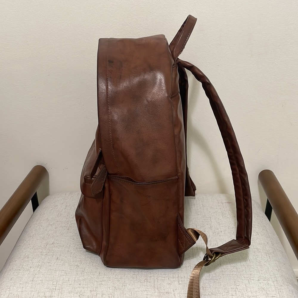 Guess Brown Leather Backpack - Picture 2 of 6